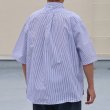 画像6: 吸水速乾・接触冷感・UVカット「多機能TECH 」 コットンライク ストライプ ボタンダウン ボクシーAライン ハーフスリーブシャツ【MADE IN JAPAN】『日本製』/ Upscape Audience (6)
