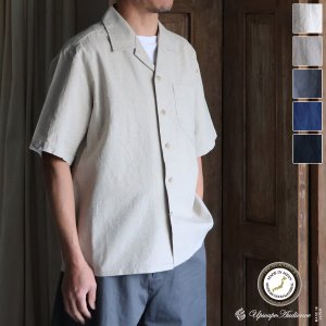 画像: 「和歌山」綿麻ビンテージソフトキャンバス オープンカラー ハーフスリーブシャツ【MADE IN JAPAN】『日本製』/ Upscape Audience