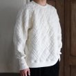 画像2: 「尾州」ダイヤ柄コットンキルト ミリタリースリーブ フィンガーホール付き クルーネック【MADE IN JAPAN】『日本製』 / Upscape Audience (2)