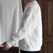画像4: 「尾州」ダイヤ柄コットンキルト ミリタリースリーブ フィンガーホール付き クルーネック【MADE IN JAPAN】『日本製』 / Upscape Audience (4)