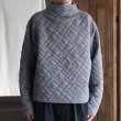 画像3: 「尾州」ダイヤ柄コットンキルト ミリタリースリーブ フィンガーホール付き ボトルネック【MADE IN JAPAN】『日本製』 / Upscape Audience (3)