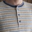 画像16: 「尾州」JAZZネップ マルチカラー ジャガード ヘンリーネック ニットソー 【MADE IN JAPAN】『日本製』/ Upscape Audience (16)