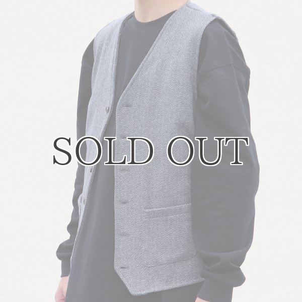 画像3: 【ボンバーヒート】爆暖Tweed裏起毛 Vネック6釦ベスト【MADE IN JAPAN】『日本製』 / Upscape Audience (3)