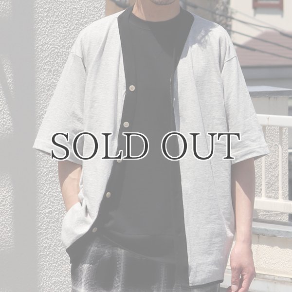 画像2: 粗挽き天竺 ツートン ハーフスリーブ ベースボールカーディガン【MADE IN JAPAN】『日本製』/ Upscape Audience (2)