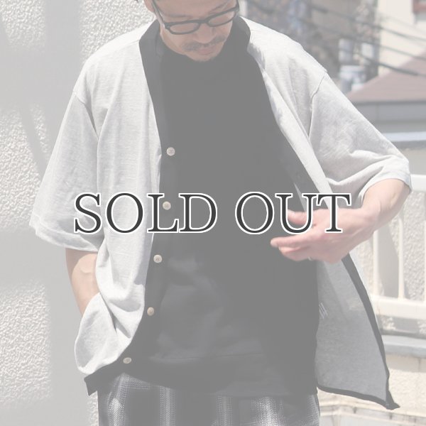 画像4: 粗挽き天竺 ツートン ハーフスリーブ ベースボールカーディガン【MADE IN JAPAN】『日本製』/ Upscape Audience (4)