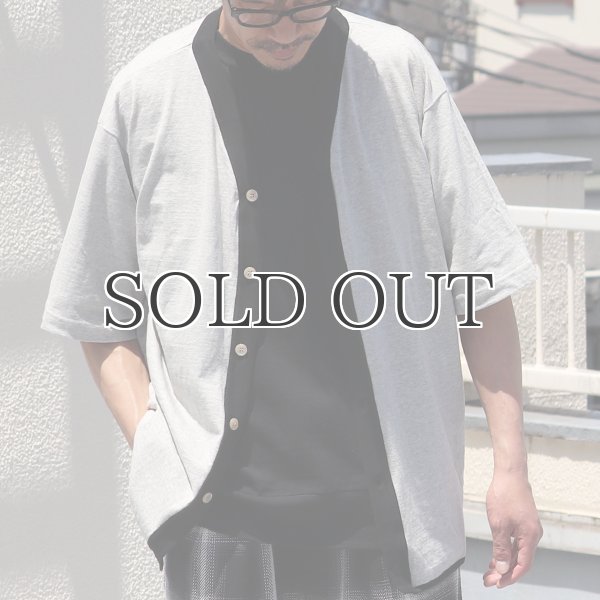 画像5: 粗挽き天竺 ツートン ハーフスリーブ ベースボールカーディガン【MADE IN JAPAN】『日本製』/ Upscape Audience (5)