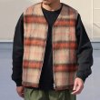 画像4: ECOLANA シャギーチェック ノーカラー ZIP ベスト【MADE IN JAPAN】『日本製』【送料無料】 / Upscape Audience (4)