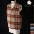 画像1: ECOLANA シャギーチェック ノーカラー ZIP ベスト【MADE IN JAPAN】『日本製』【送料無料】 / Upscape Audience (1)