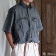 画像1: ピグメント 馬布 (ホースクロス) ドローコード バルーン ハーフスリーブ ワークシャツ / Audience (1)