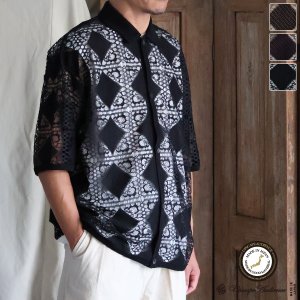 画像: 「北陸」カットブローシェレース ハーフスリーブ ポロ カーディガン【MADE IN JAPAN】『日本製』【送料無料】/ Upscape Audience