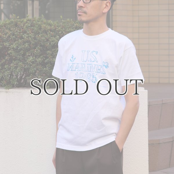 画像3: 【RE PRICE/価格改定】RIDING HIGH×EGG SNDWCH LABEL/ HANDWRITING STYLE PRINT TEE（MARINES） (3)
