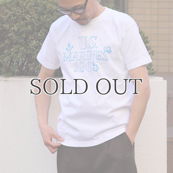 画像4: 【RE PRICE/価格改定】RIDING HIGH×EGG SNDWCH LABEL/ HANDWRITING STYLE PRINT TEE（MARINES） (4)