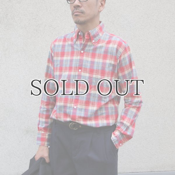 画像3: ボタンダウンマドラスチェック長袖シャツ / THE BAGGY (3)