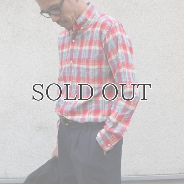 画像4: ボタンダウンマドラスチェック長袖シャツ / THE BAGGY (4)