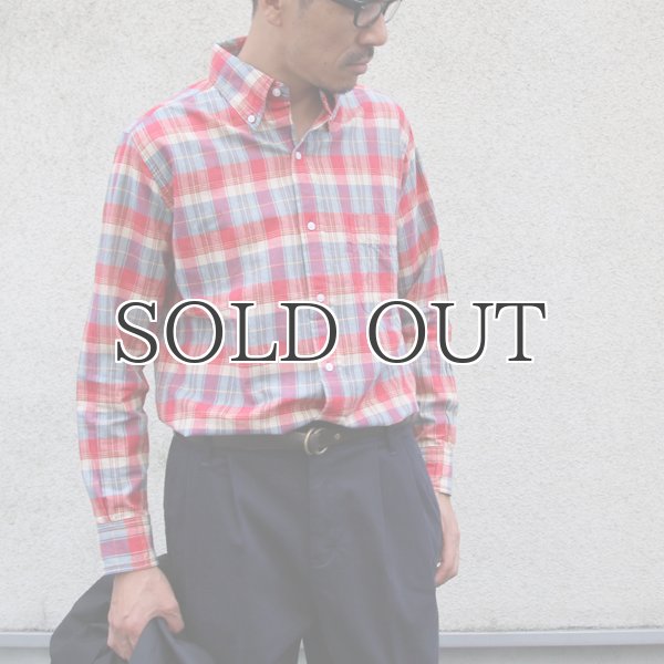 画像5: ボタンダウンマドラスチェック長袖シャツ / THE BAGGY (5)