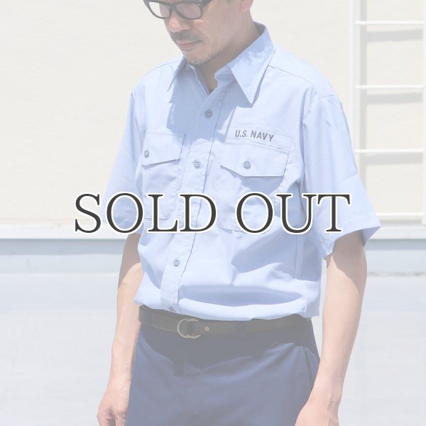 画像3: 【RE PRICE/価格改定】U.S.NAVY シャンブレー半袖ミリタリーシャツ / デッドストック (3)