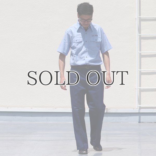 画像5: 【RE PRICE/価格改定】U.S.NAVY シャンブレー半袖ミリタリーシャツ / デッドストック (5)