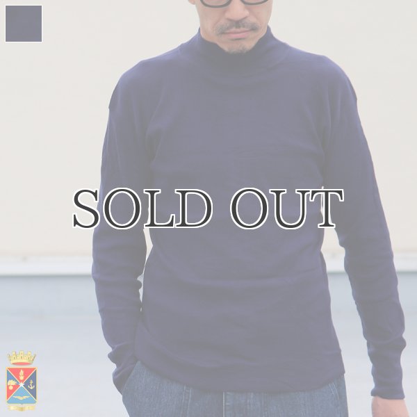 画像1: DEAD STOCK / Italian  Marina Militare Mock Neck Cotton Sweater / （イタリア海軍 モックネック コットンセーター） (1)