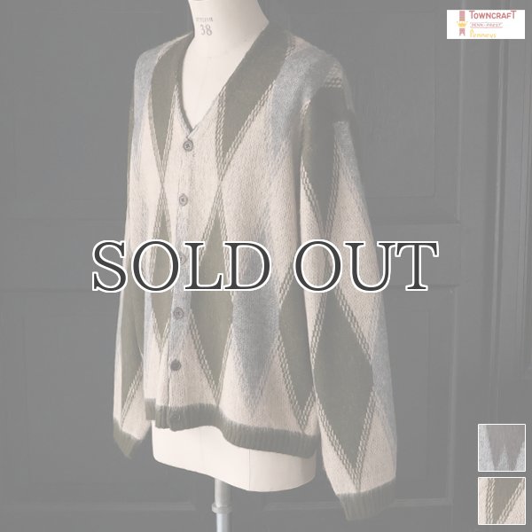 画像1: TOWNCRAFT タウンクラフト(tc25f016) / シャギー ヴィンテージパターン カーディガン (1)