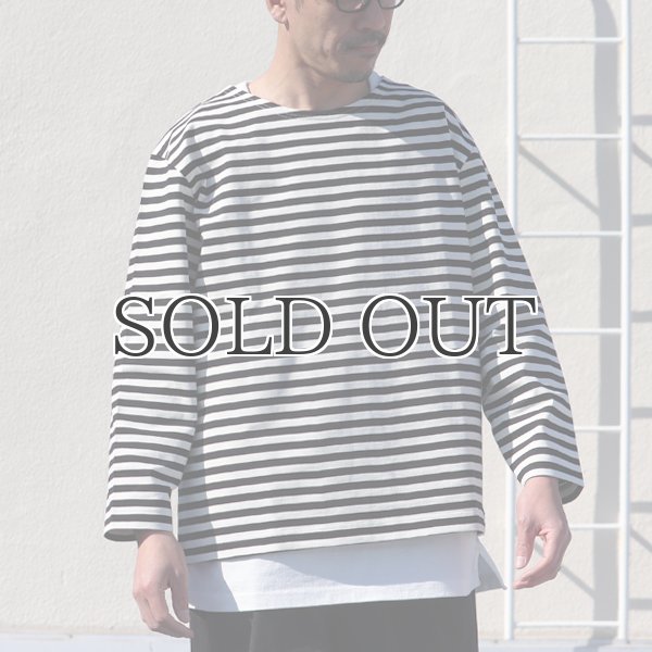 画像4: VORTEX 8オンス(MVS天竺）ロシアンボーダー ボートネック ボクシー Tee【MADE IN JAPAN】『日本製』/ Upscape Audience (4)