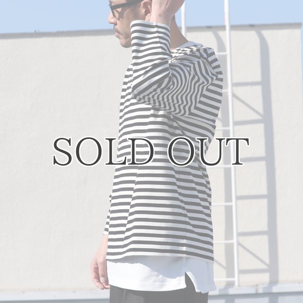 画像5: VORTEX 8オンス(MVS天竺）ロシアンボーダー ボートネック ボクシー Tee【MADE IN JAPAN】『日本製』/ Upscape Audience (5)