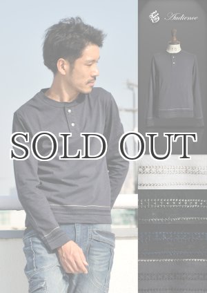 画像: リネンコットンクロスステッチヘンリーネック長袖カットソー / Audience