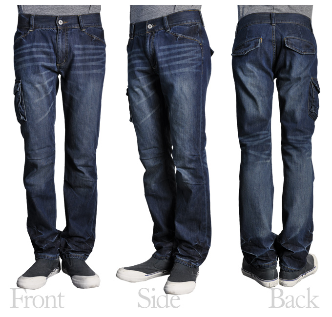 画像: ヴィンテージ加工シングルポケットストレッチデニムカーゴパンツ 【送料無料】 / Audience