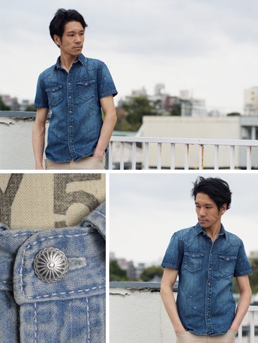 画像: 【RE PRICE / 価格改定】ヴィンテージウォッシュ半袖デニムウェスタンシャツ / Audience
