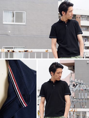 画像: リサイカラー鹿の子ショールカラー半袖ポロシャツ【MADE IN JAPAN】『日本製』/ Upscape Audience