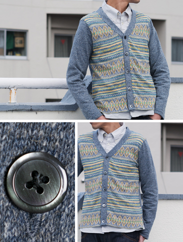 画像: 麻混ネオフォーク長袖カーディガン / Upscape Audience