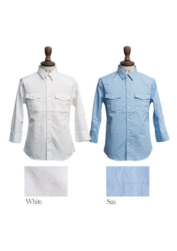 画像: オクスフォードウエスタン七分袖シャツ【MADE IN JAPAN】 / Upscape Audience