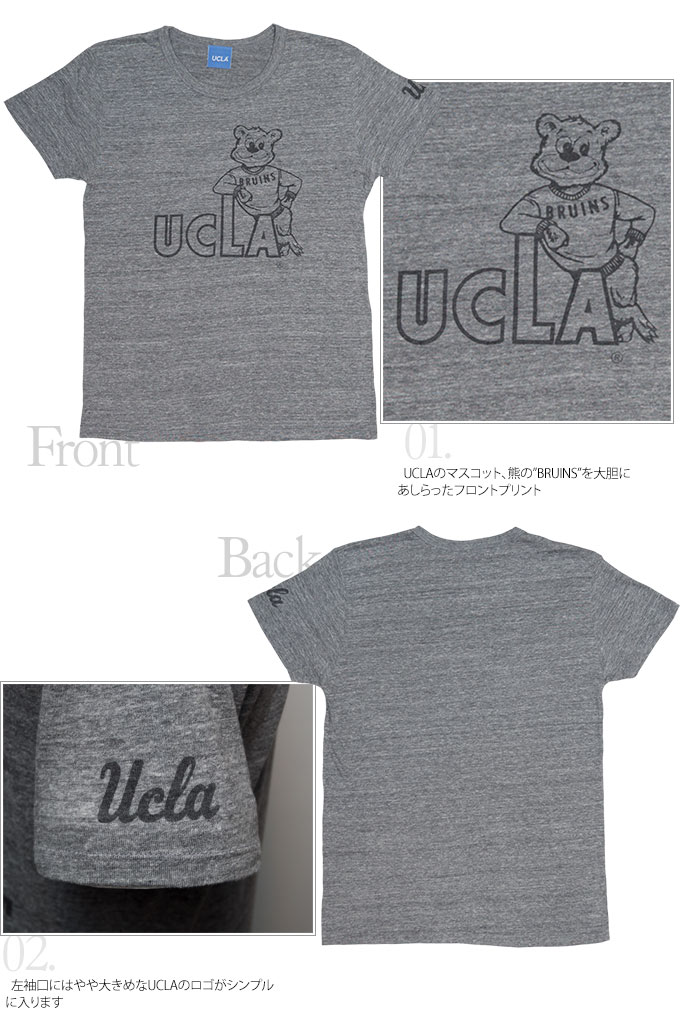 画像: UCLA"UCLA BRUINS"三素材混カレッジプリント半袖クルーネックTシャツ / Audience