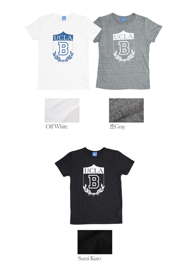 画像: UCLA"UCLA B"エンブレム三素材混カレッジプリント半袖クルーネックTシャツ [Lady's] / Audience