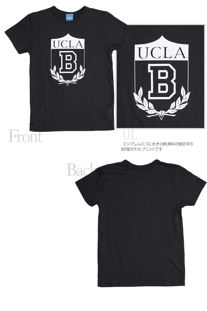 画像: UCLA"UCLA B"エンブレム三素材混カレッジプリント半袖クルーネックTシャツ [Lady's] / Audience