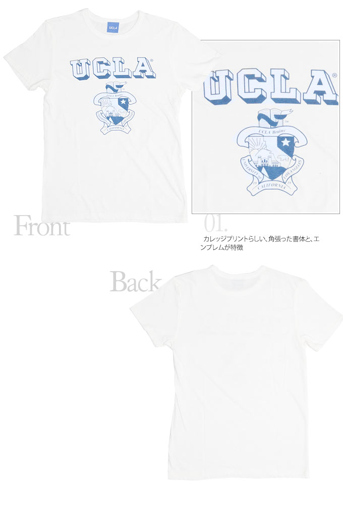 画像: 【RE PRICE / 価格改定】 UCLA"UCLA"エンブレム三素材混カレッジプリント半袖クルーネックTシャツ / Audience