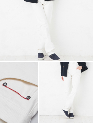 画像: 国産タイトフィットストレートセルヴィッチホワイトデニムパンツ [Lady's] 【MADE IN JAPAN】『日本製』/ Upscape Audience