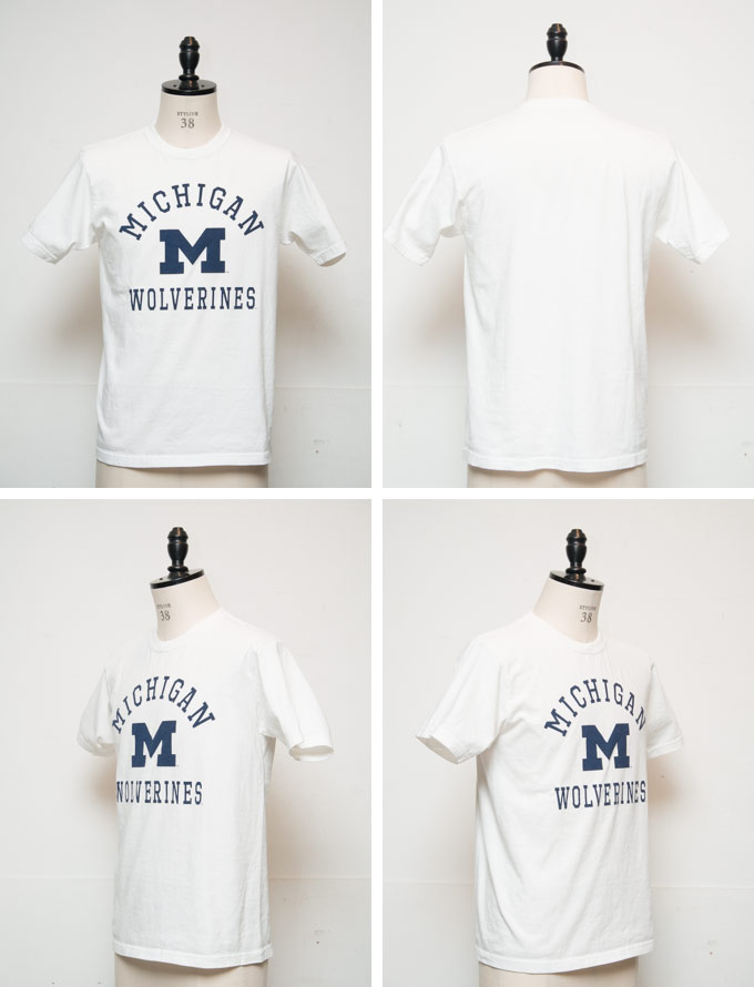 画像: MICHIGAN "MICHIGAN M WOLVERINES" C/N S/S 6.6oz オールドプリントT / Audience