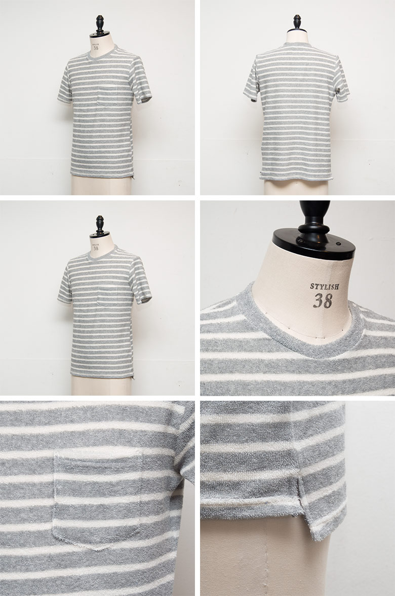 画像: イズミールコットンパイルボーダークルーネックポケ付半袖スウェット [Lady's]【MADE IN JAPAN】『日本製』/ Upscape Audience