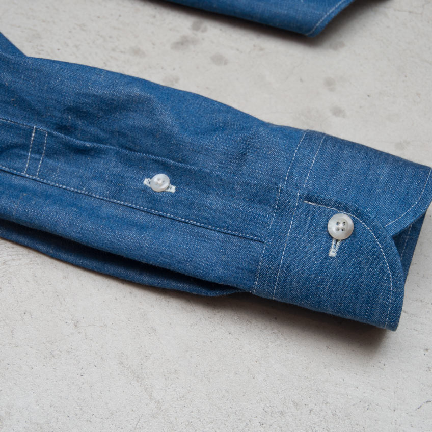 画像: 【RE PRICE / 価格改定】麻混デニムワイドスプレッド長袖シャツ【MADE IN JAPAN】『日本製』/ Upscape Audience