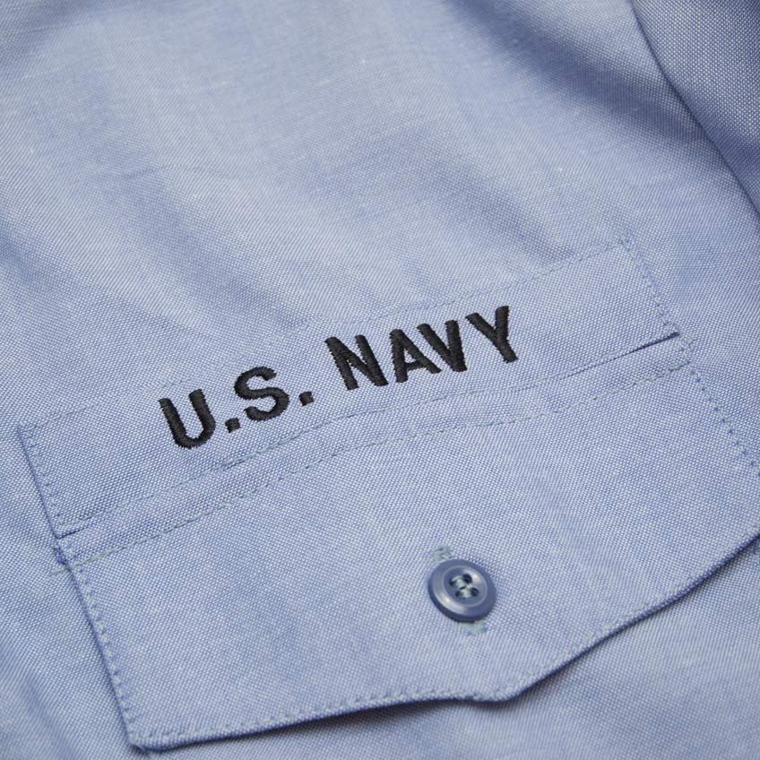 画像: 【RE PRICE/価格改定】U.S.NAVY シャンブレー半袖ミリタリーシャツ / デッドストック