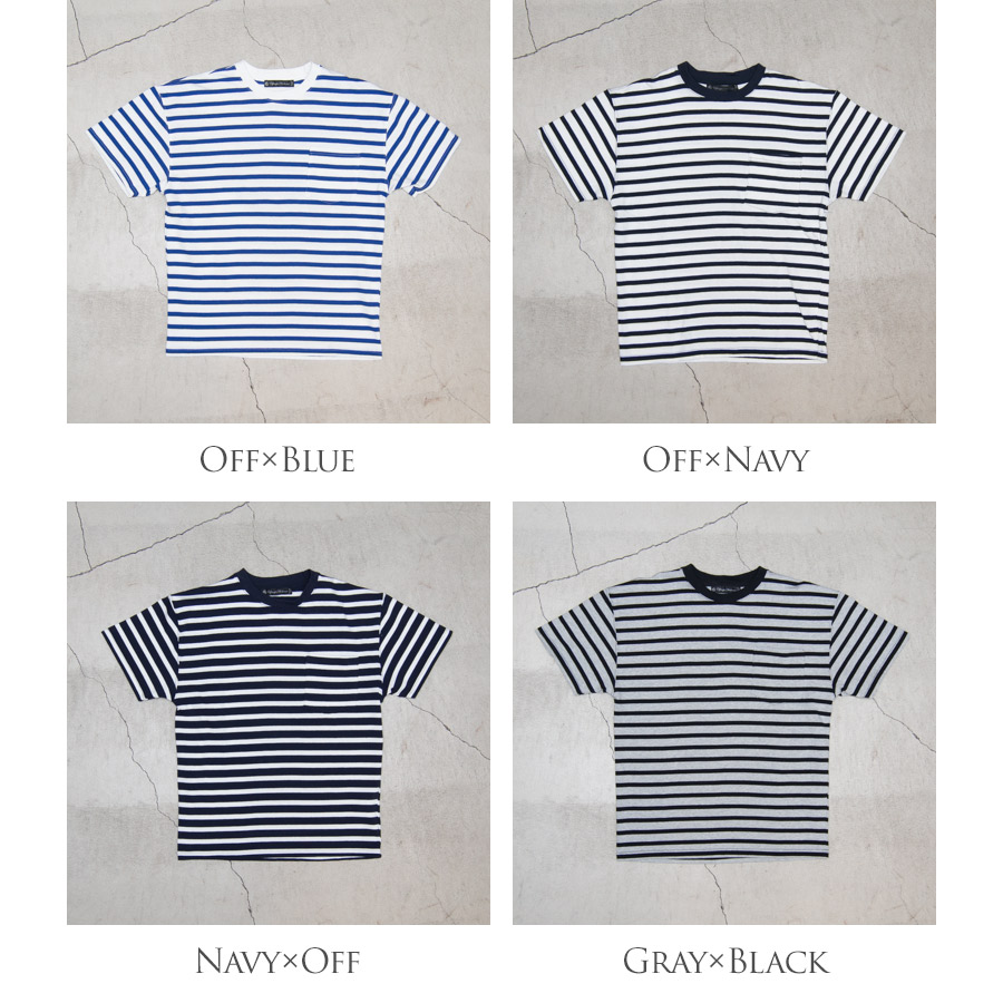 画像: BSQボーダークルーネック胸ポケ付ビックT 【MADE IN JAPAN】『日本製』/ Upscape Audience