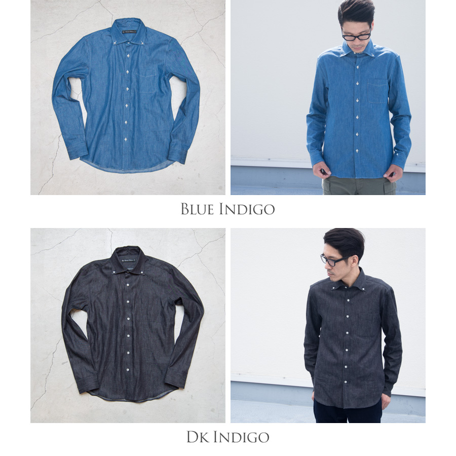 画像: 【RE PRICE / 価格改定】麻混デニムワイドスプレッド長袖シャツ【MADE IN JAPAN】『日本製』/ Upscape Audience