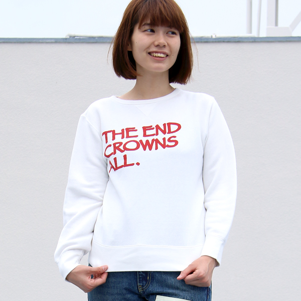 画像2: 【RE PRICE/価格改定】オールドプリント"The End Crowns All."ヴィンテージガゼットクルーネックスウェット [Lady's] / Audience (2)