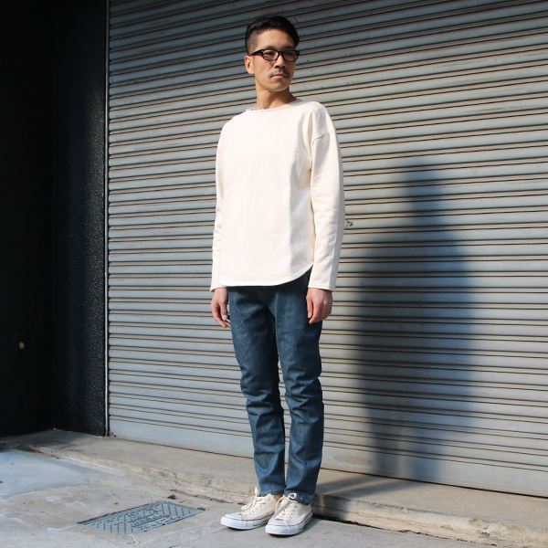 画像: 【RE PRICE / 価格改定】Basque10オンス（バスク天竺）ボートネックビックカットソー長袖【MADE IN JAPAN】『日本製』 / Upscape Audience