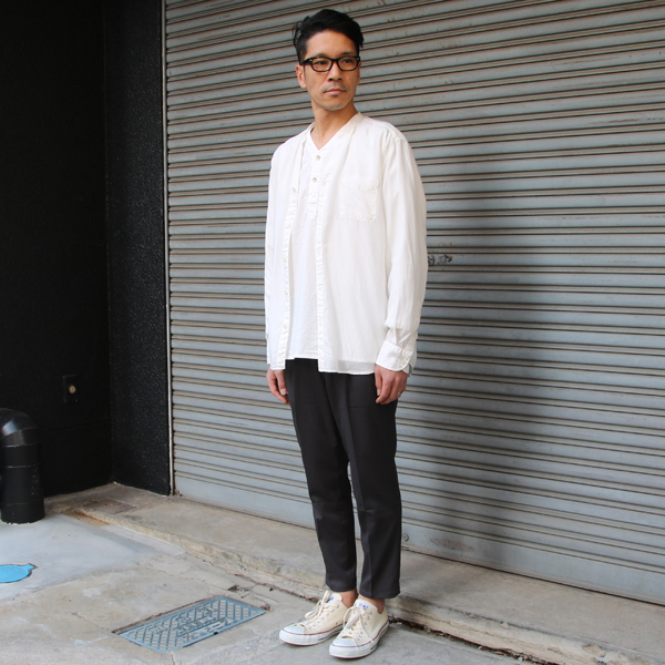 画像: 【RE PRICE/価格改定】Vネックバンドカラーテンセル長袖_Shirts【MADE IN JAPAN】『日本製』/ Upscape Audience