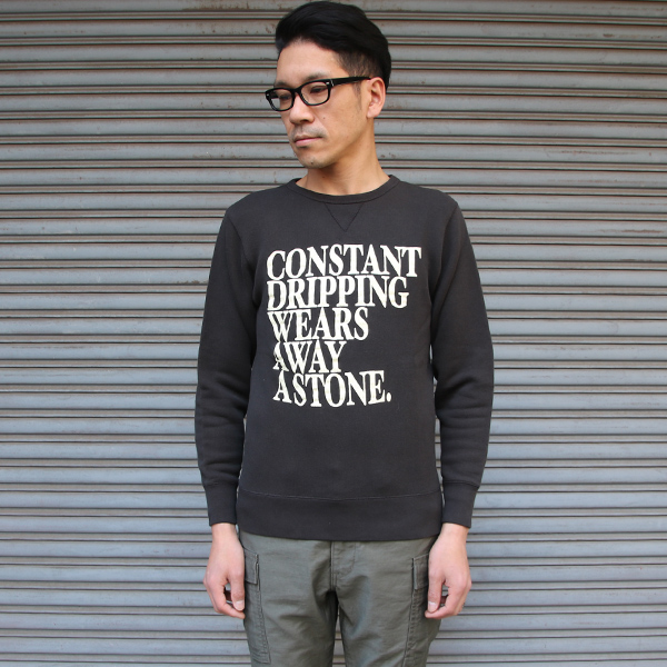 画像: 【RE PRICE/価格改定】オールドプリント"Constant Dripping Wears Away A Stone."ヴィンテージガゼットクルーネックスウェット / Audience