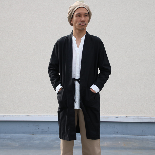 画像: 【RE PRICE / 価格改定】綿麻ムラ糸サージサムエガウン_Coat【MADE IN JAPAN】『日本製』/ Upscape Audience