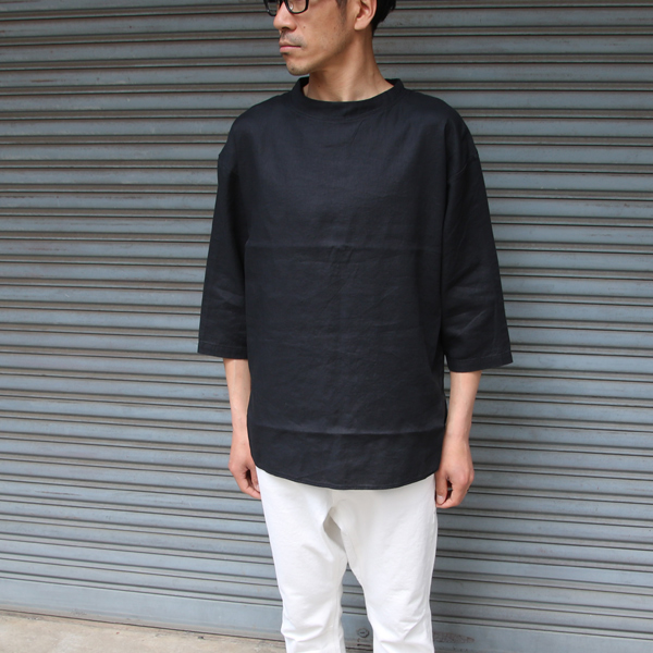 画像: 綿麻ツイル ボトルネック サドルヘムラウンド7/SビックシャツTEE【MADE IN JAPAN】『日本製』/ Upscape Audience