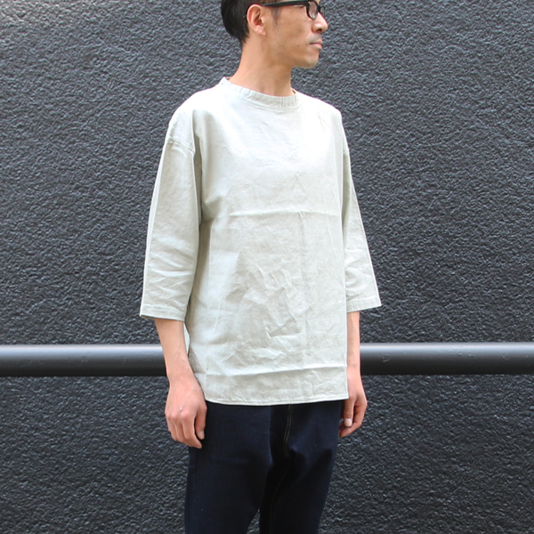 画像: 綿麻ツイル ボトルネック サドルヘムラウンド7/SビックシャツTEE【MADE IN JAPAN】『日本製』/ Upscape Audience