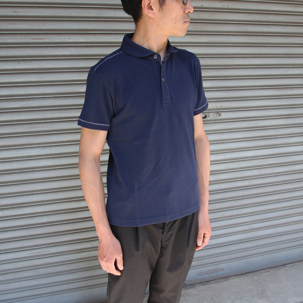 画像: リサイカラー鹿の子ショールカラー半袖ポロシャツ【MADE IN JAPAN】『日本製』/ Upscape Audience